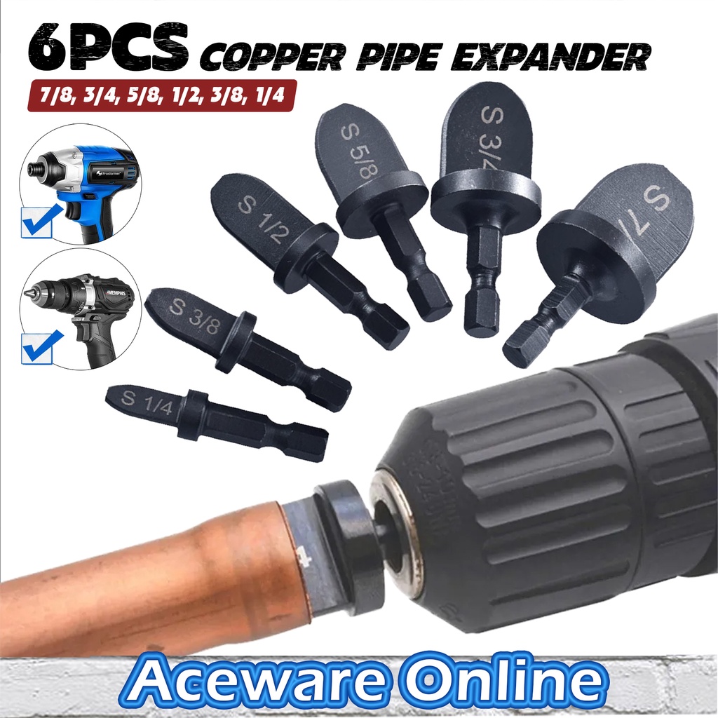 5Pcs/6pcs Flaring Tool Aircond Hex Shank Copper Pipe Expander Swaging ...