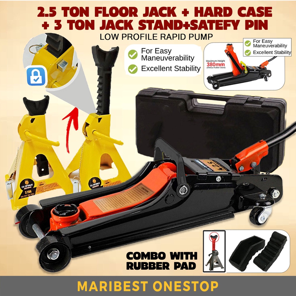 Heavy Duty Hard Case 2.5Ton Floor Jack Low Profile Hydraulic Car 3Ton