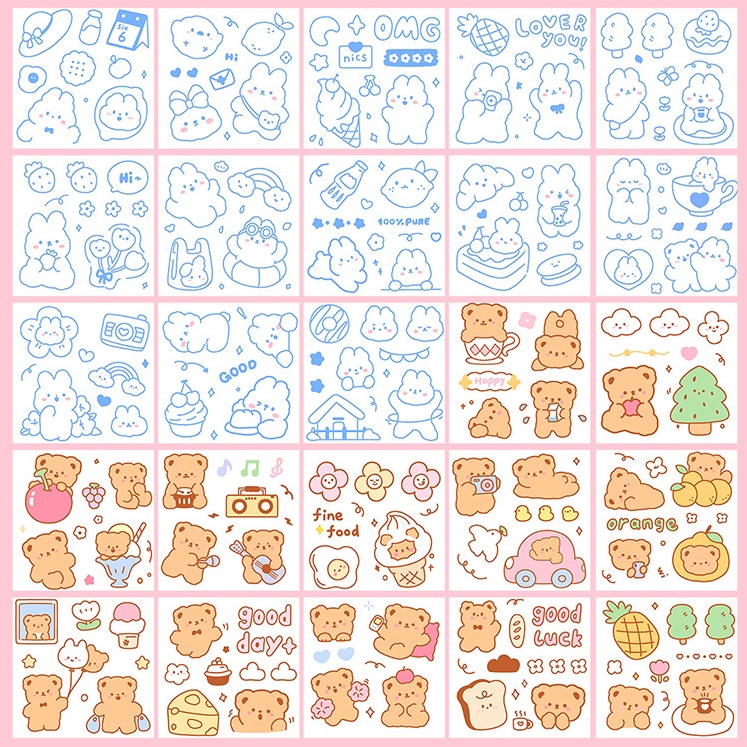 MOMO Sauce Cartoon Handbook Sticker Set PET Waterproof Stickers Cute ...