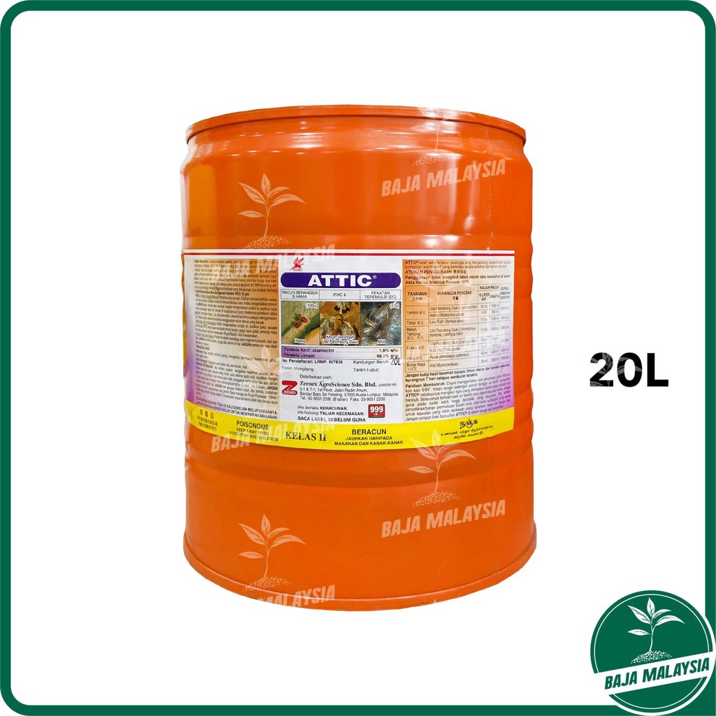 ZEENEX Attic 20L Abamectin 1.8% EC Same As Abinsec Habamec Amectin ...