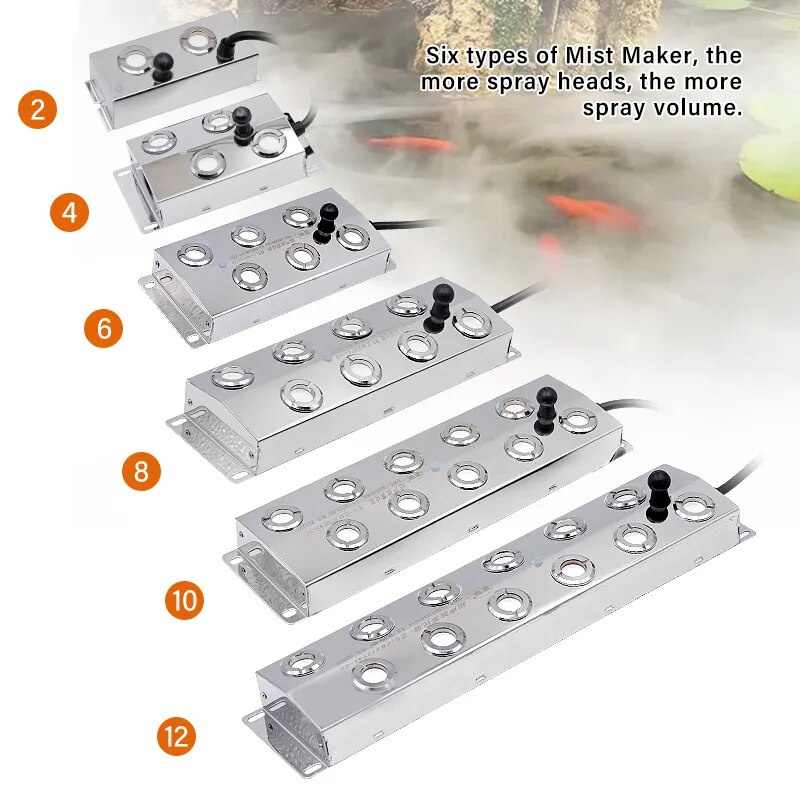 【Ready stock】2/4/6/8/10/12 Head Ultrasonic Mist Maker Fogger for Air