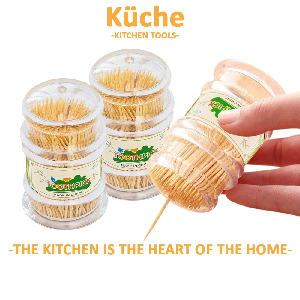 KUCHE [100 Pcs] Bamboo Toothpicks Disposable Double-Headed Toothpicks ...