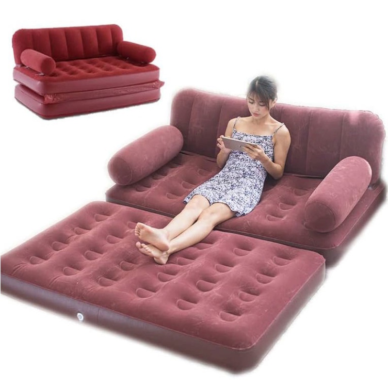 Iatable Sofa Bed 5 In1 Air Mattress Couch for Popup Balcony Backyard