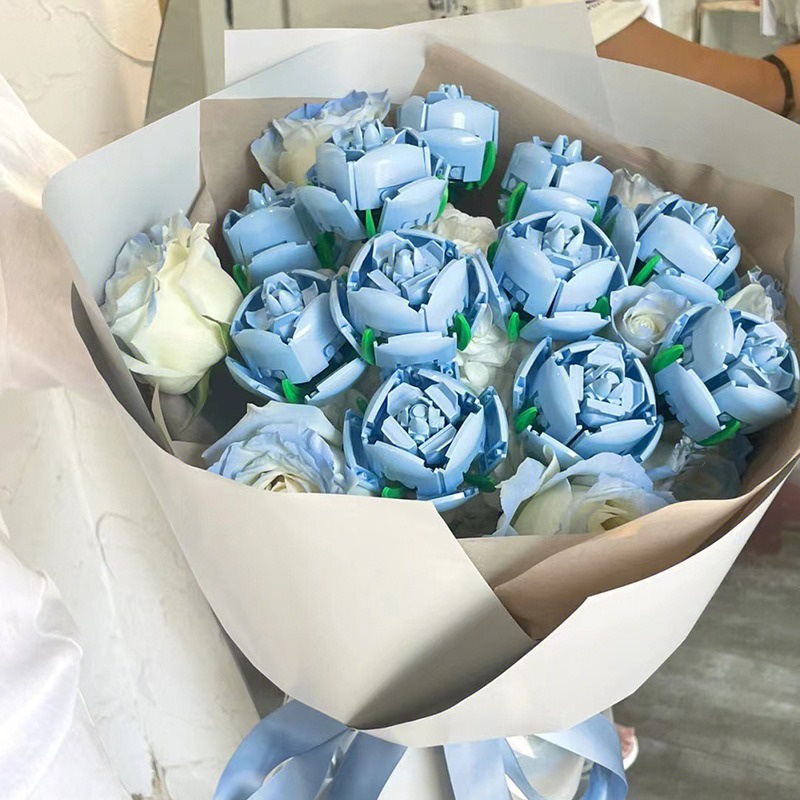 DIY Micro Rose Flower Building Blocks Mini Bricks Particles Eternal ...