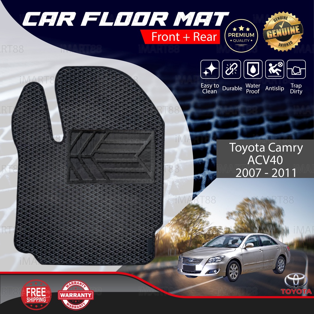 Toyota Camry ACV40 2007 2011 Car Floor Mat Red Black Carpet Front