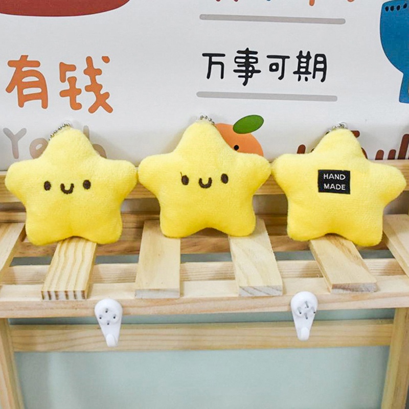 Cute Star Keychain Cute Keyring with Smiling Expressions Soft Handbag ...
