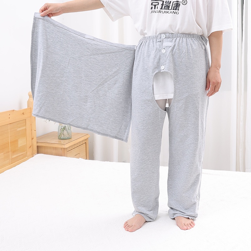 Bedridden incontinence adult open crotch pants for paralyzed elderly