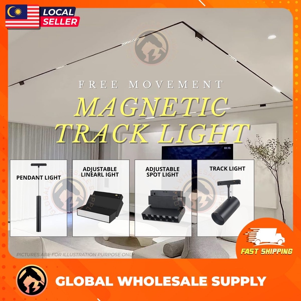 LED Magnetic Track Light LED Ceiling Lamp Track Rail Lighting LED ...