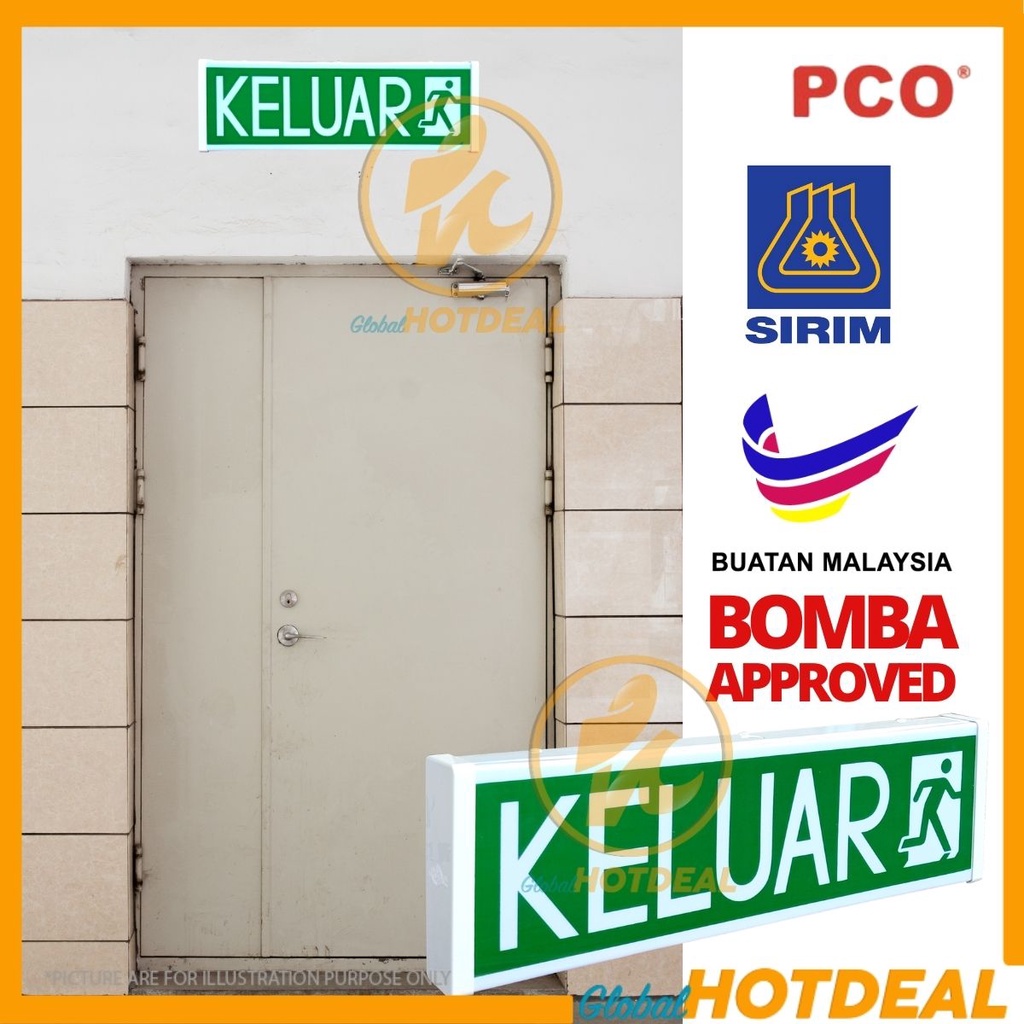 PCO KSP 15L Emergency Exit Led Keluar Sign Surface Type Sirim Approved ...