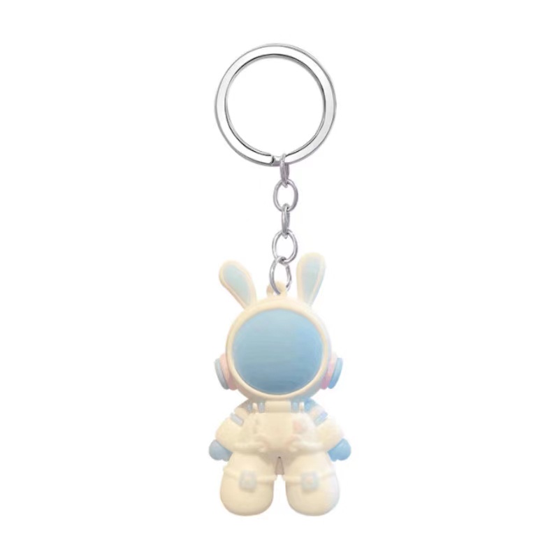 Cute Space Rabbit Silicone Keychain Pendant - Astronaut Rabbit Charm ...