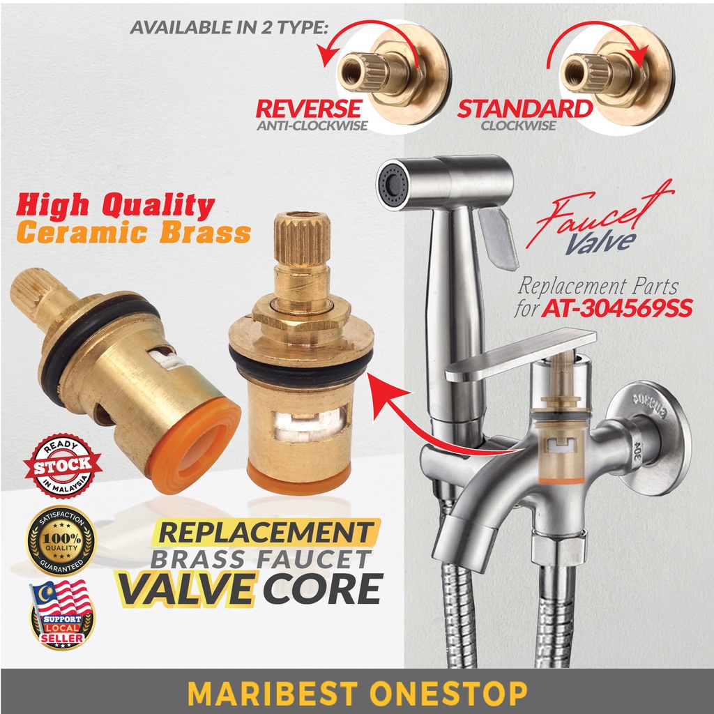 43MM Replacement Faucet Valve Core Brass Ceramic Tap Quarter Turn