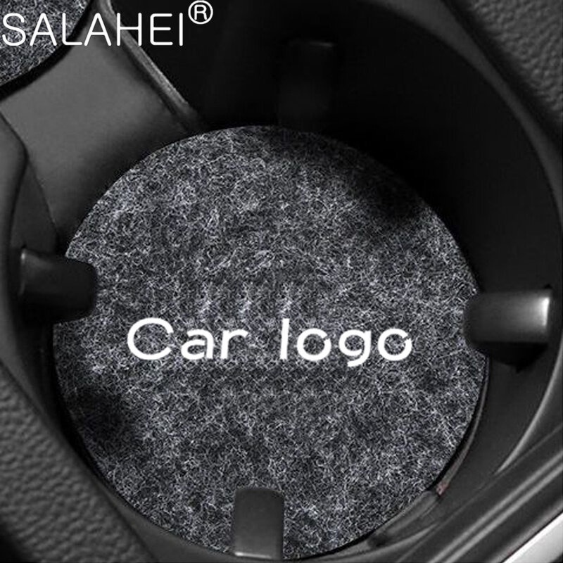 1/2PCS Car Interior Coaster Water Cup Pads Leather Non-Slip Mats For ...