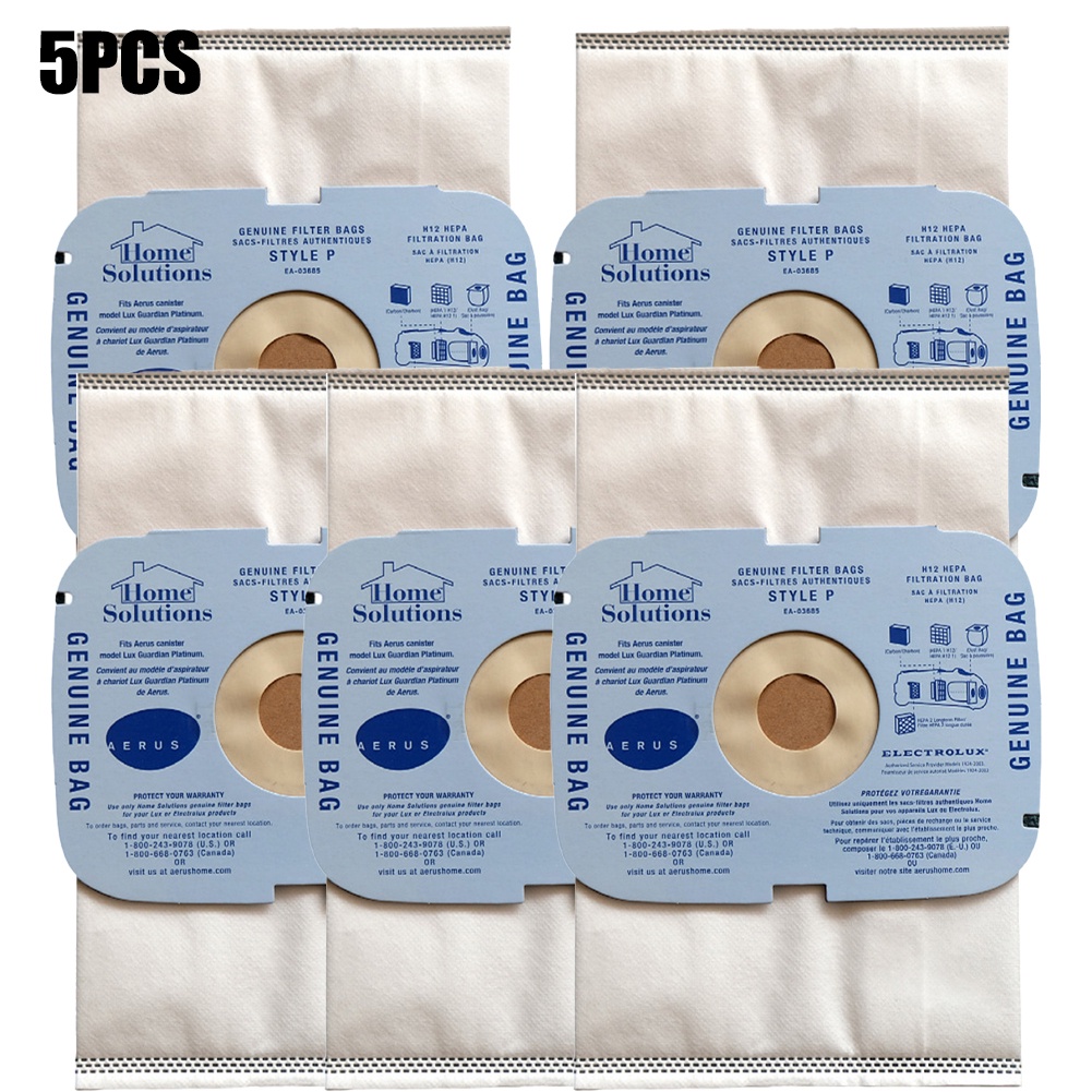 {DRHT}5 Pack For AERUS LUX STYLE P GUARDIAN CANISTER VACUUM BAGS