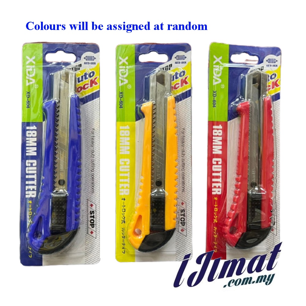 XIDA XD-604 Auto Lock Heavy-Duty Cutter Knife (18mm) | Shopee Malaysia