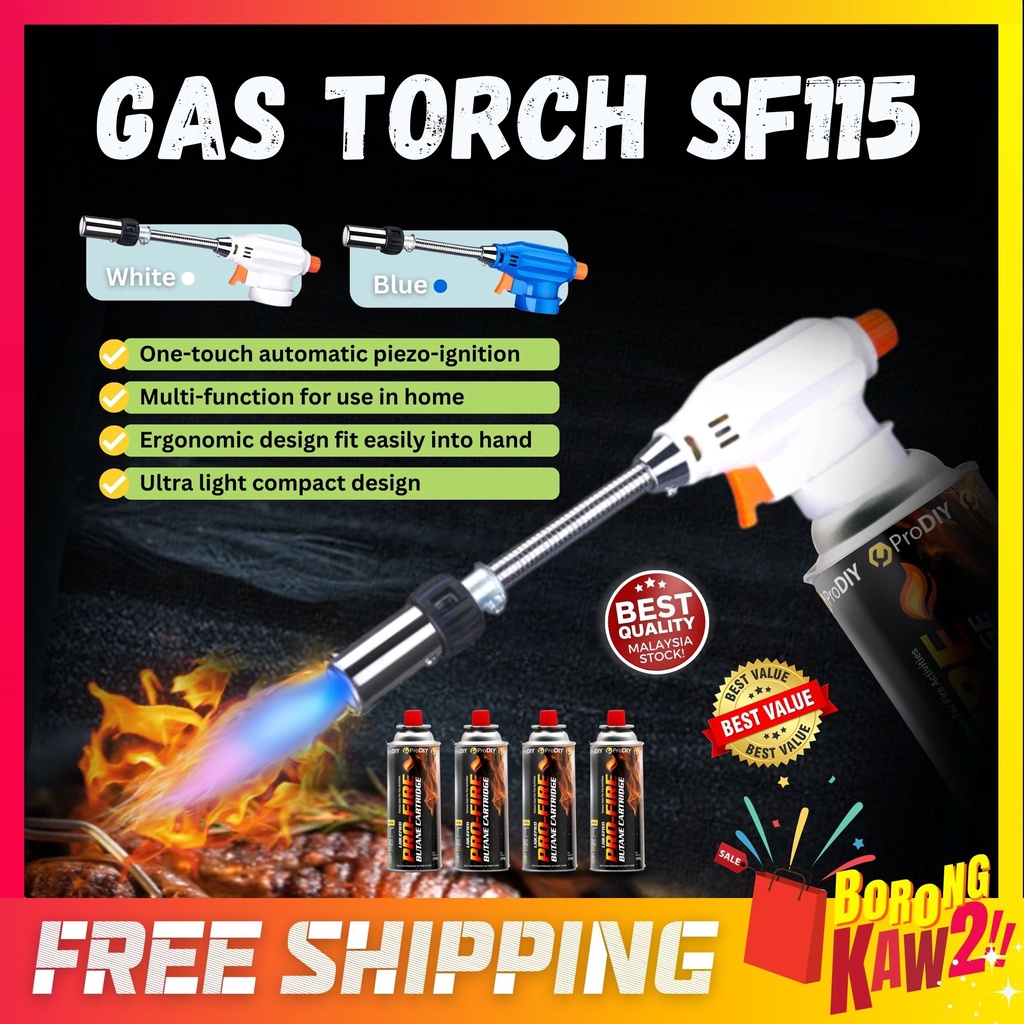 Camping Gas Cooking Multipurpose Butane Gas Torch Gun Fire Maker Flame