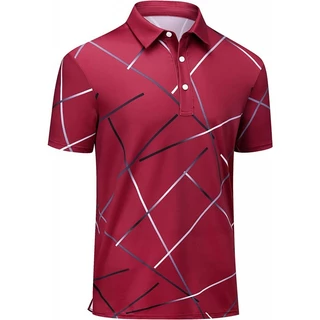 PGM Male Summer Printed Cooling Golf T-shirt Breathable Anti-UV Golf Polo Shirts  Men Short
