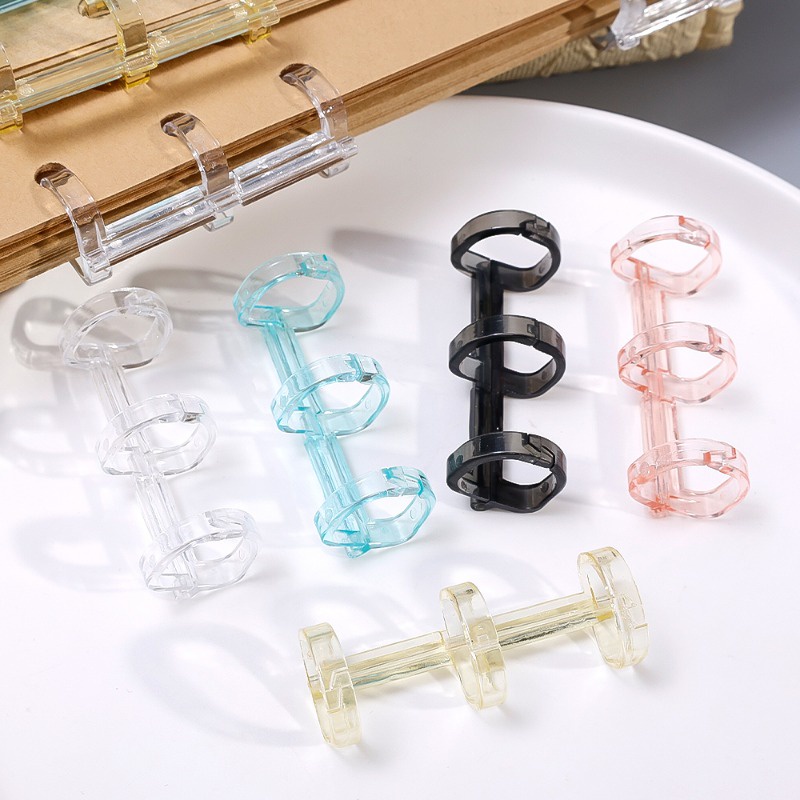 Transparent 3 Holes Binder Ring / Plastic Detachable Loose-Leaf Binder ...