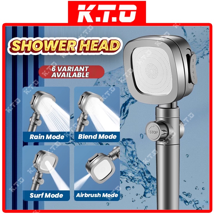 Deluxe Bathroom Handheld Shower Head Set 4 Mode Adjustable High ...