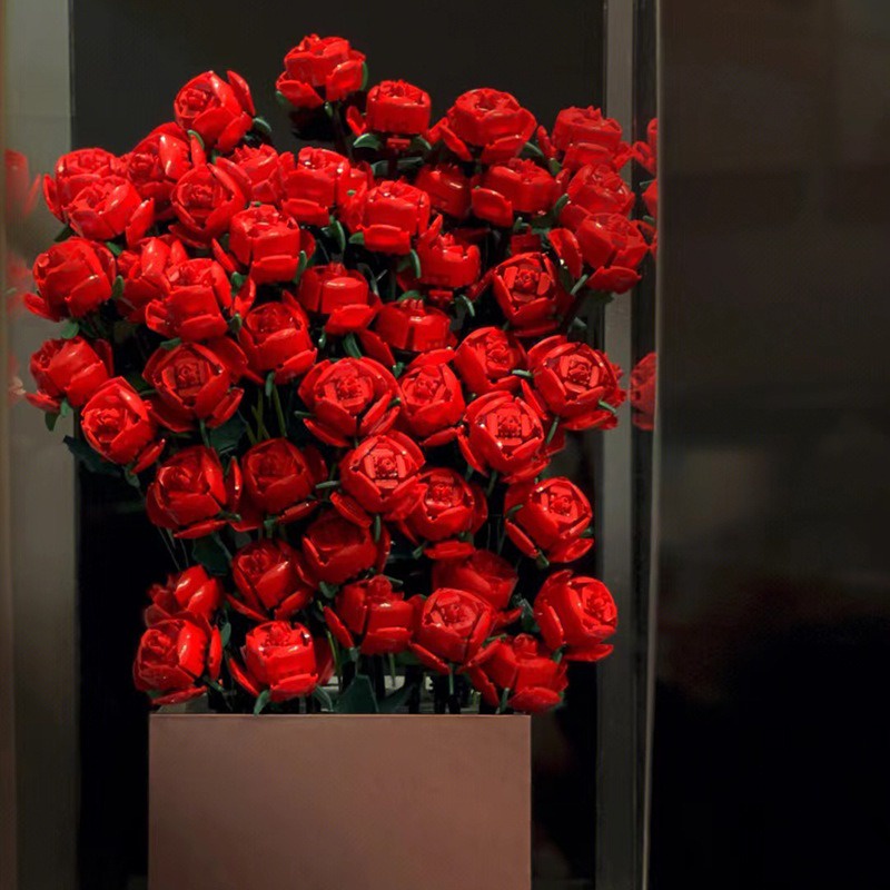 DIY Micro Rose Flower Building Blocks Mini Bricks Particles Eternal ...