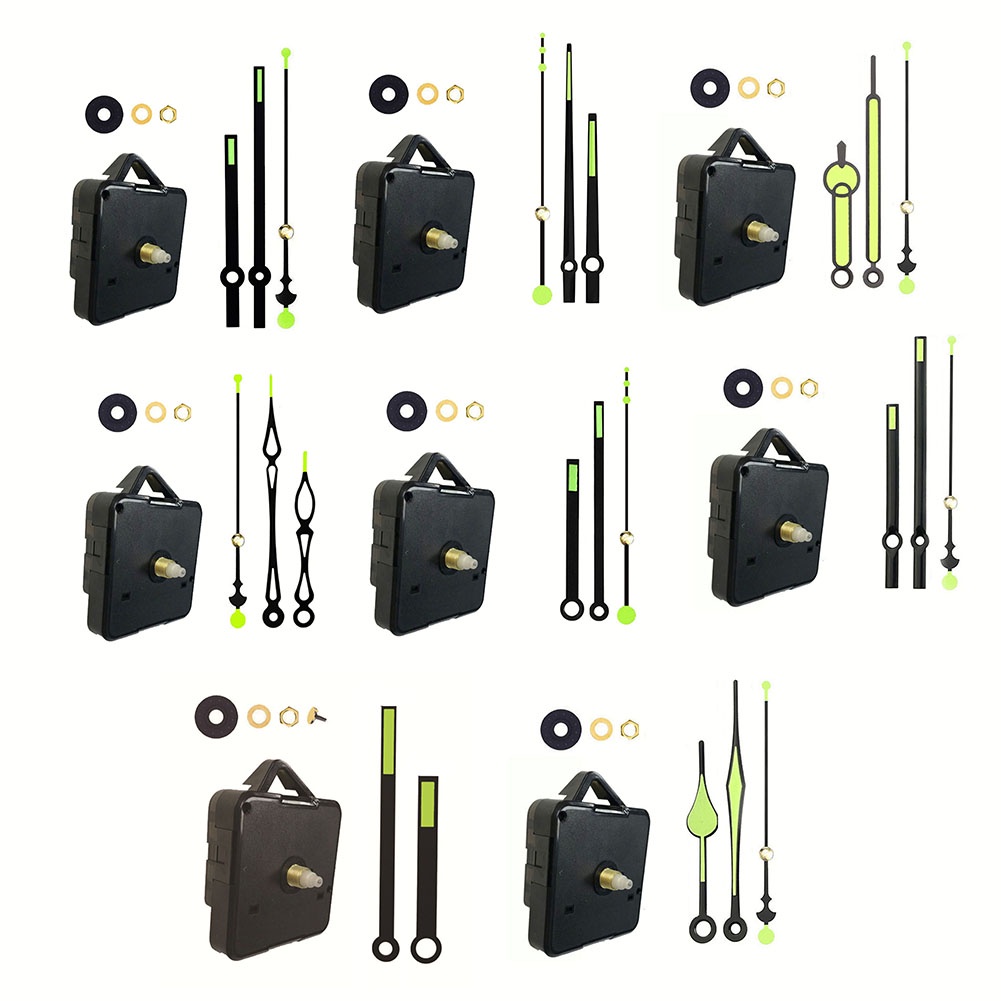 【QUMALL】Silent Quartz Clock Mechanism Kit Long Shaft Fluorescence Clock