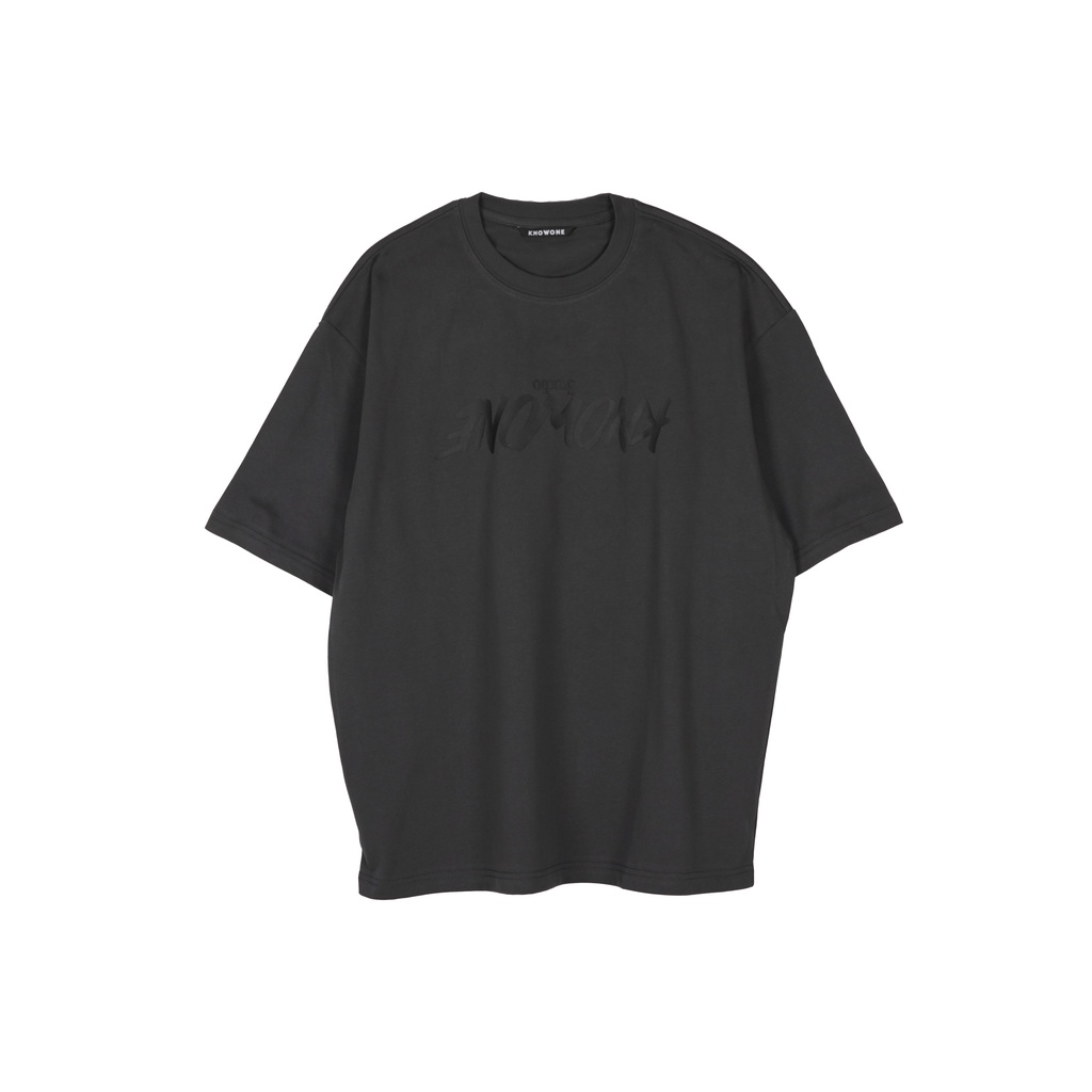 KNOWONE BASIC BLACK WORDING BLACK TEE | Shopee Malaysia