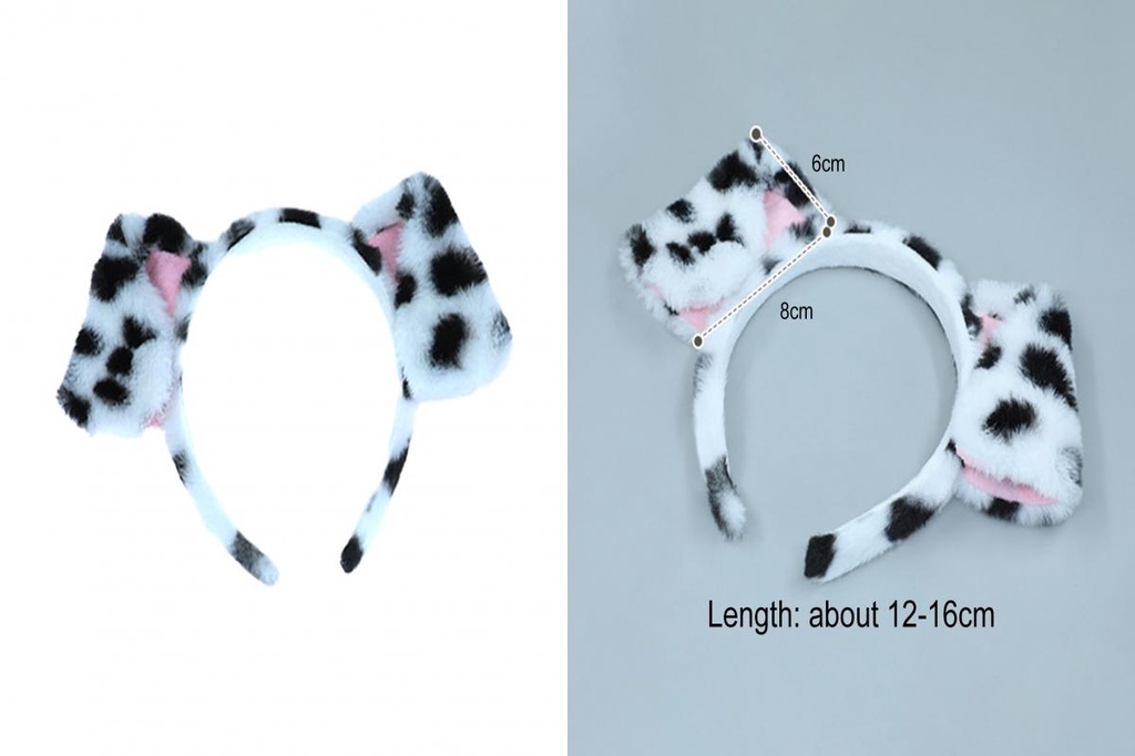 Dxhycc Dalmatian Costume Set - Ears Headband, Nose, Tail & Bowtie For Halloween & Cosplay