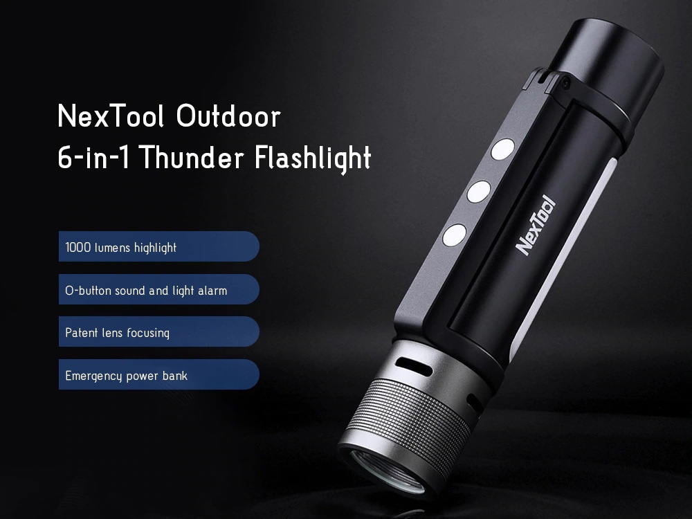 Nextool Mi 6in1 Torchlight Flashlight 1000lm IPX4 Alarm Magnet Camping ...