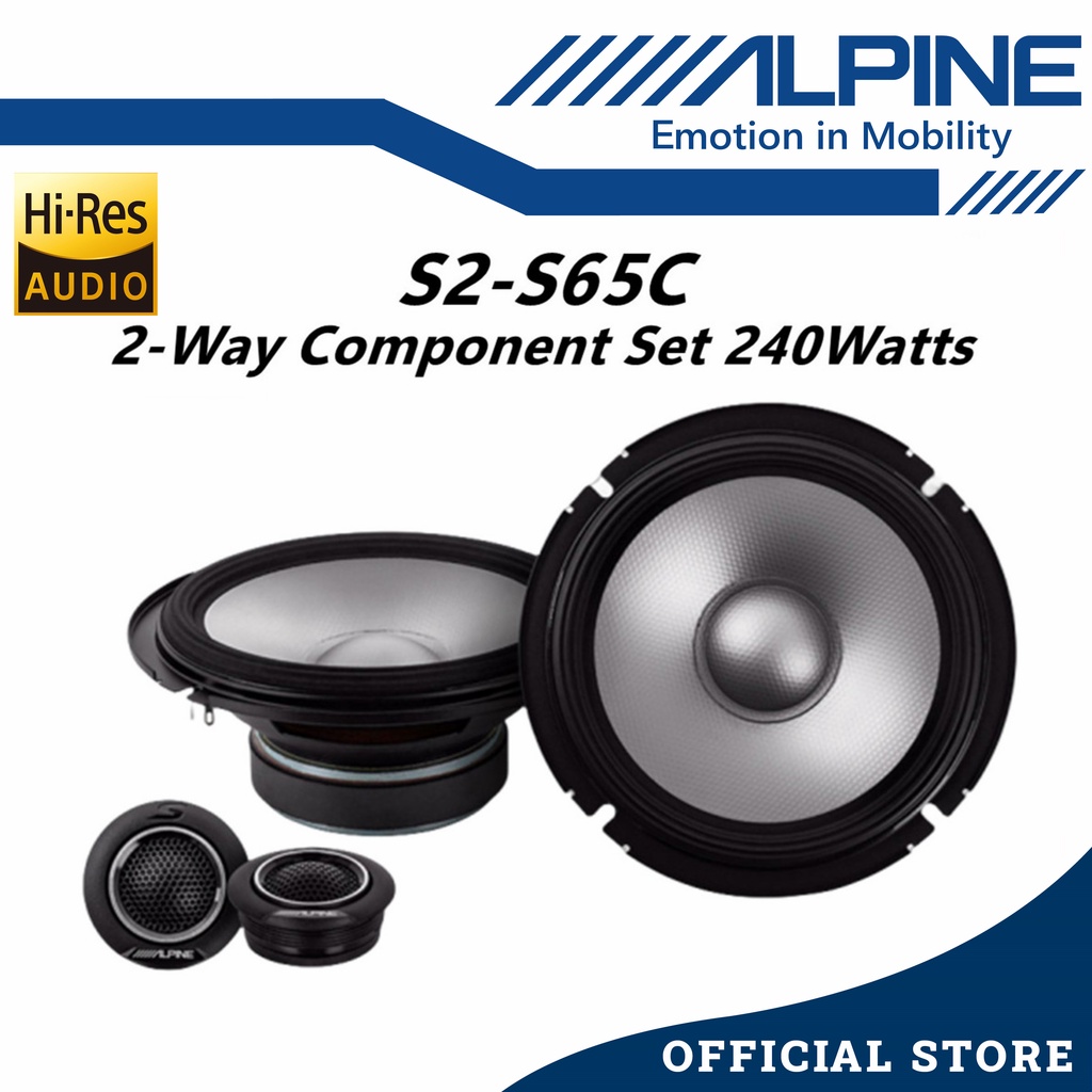 Alpine Hi-Res 2 Way Component Car Speaker Set (6.5