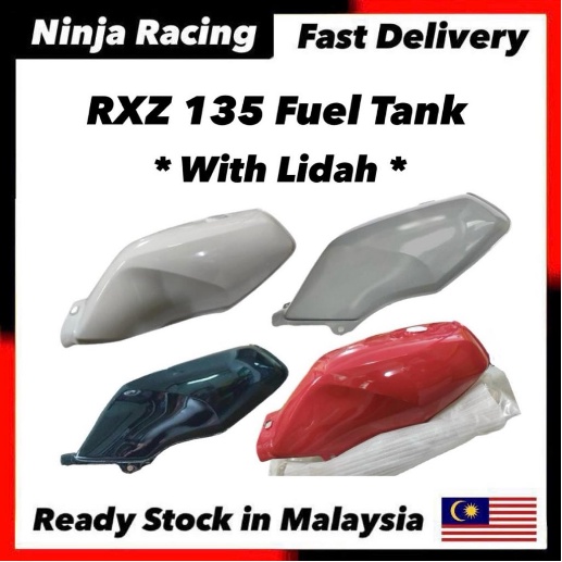 YAMAHA RXZ 135 RXZ135 FUEL TANK - WITH LIDAH - BLACK GREY OOK RED WHITE ...