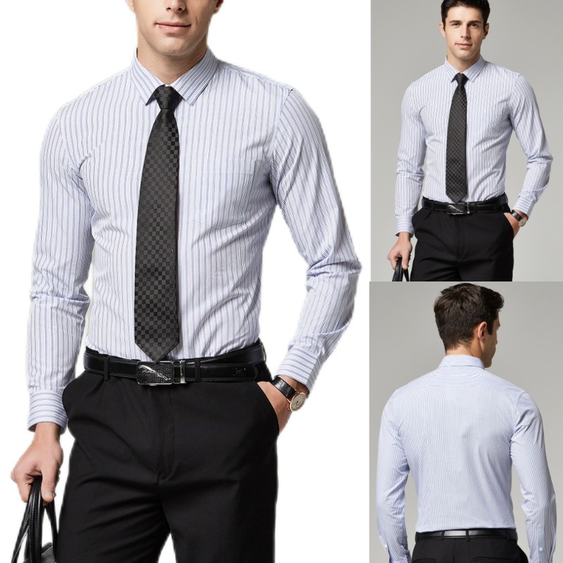 Men's Full Size Striped Button Up Long Sleeve Shirt Plus Size