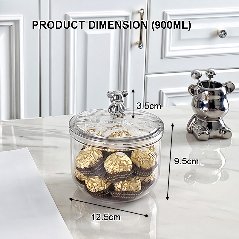 GDeal 900/1400ml Kitchen Whole Grains Sealed Jar Container Transparent ...