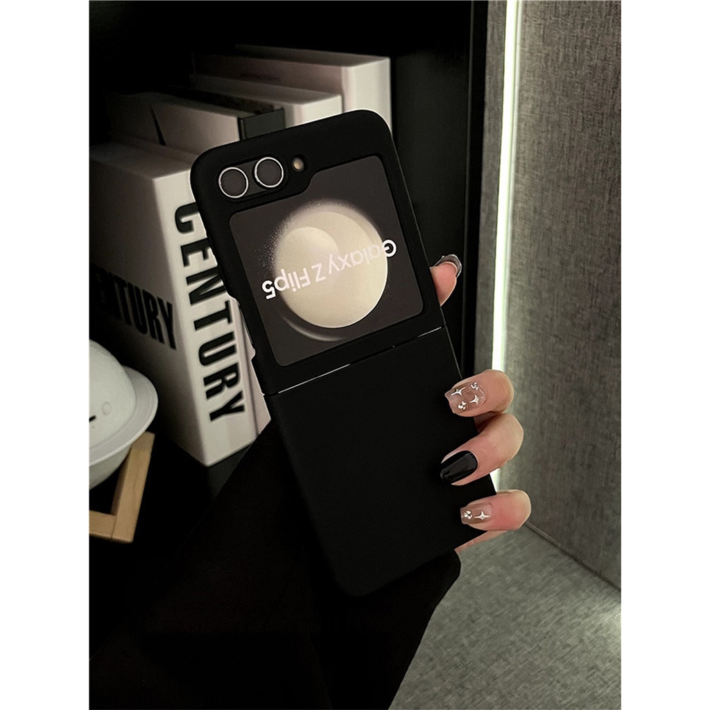 Luxury Fashion Black Solid Color Simple Case for Galaxy Z Flip 5 5G Z ...