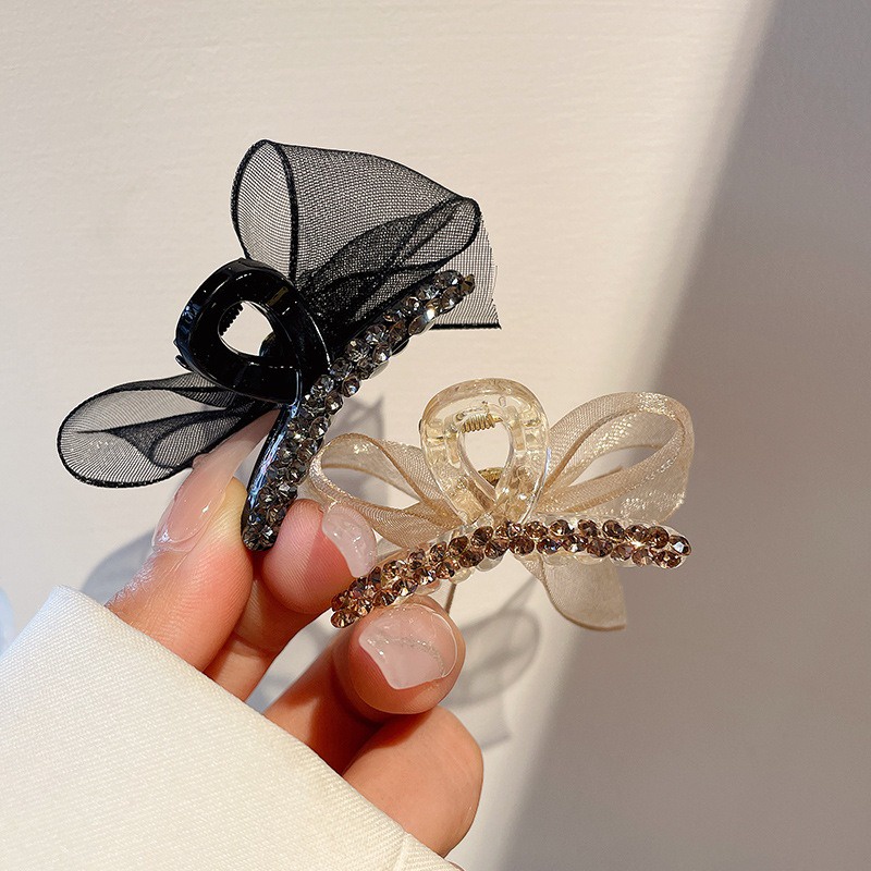 [Magpie] Super Fairy Mesh Bow Clip Medium Forehead Bangs Hairpin Back ...