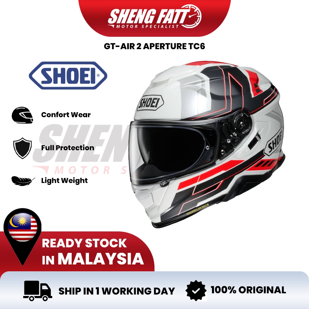 SHOEI GT-Air 2 Aperture TC6 Helmet Motor Visor Topi Keledar Keselamatan ...