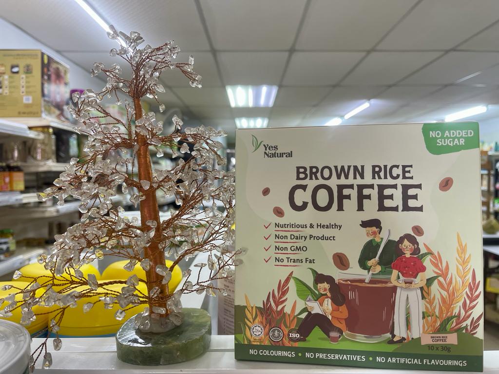💥HALAL💥SUGAR FREE YES NATURAL HEALTHY BROWN RICE COFFEE 8 sachet x 30G ...