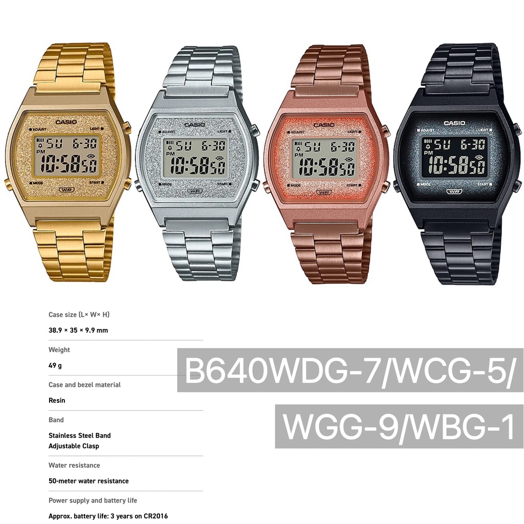 [CASIO WOMEN] Casio Glitter face design Digital Watch Model B640WDG-7 ...