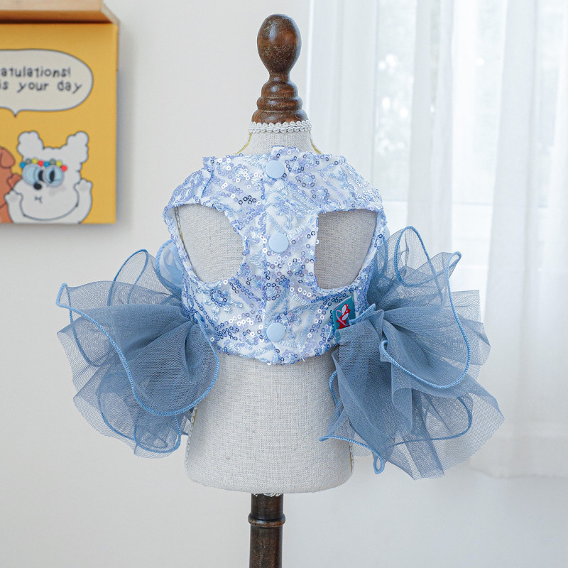 Blue Puppy Embroidered Gown main image 0