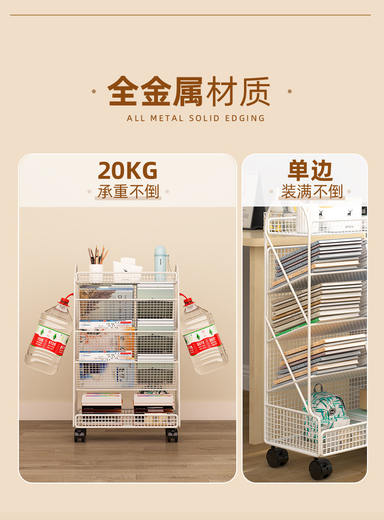 Bookshelf Student Desk Storage Book Storage Rack Desk Side Floor ...