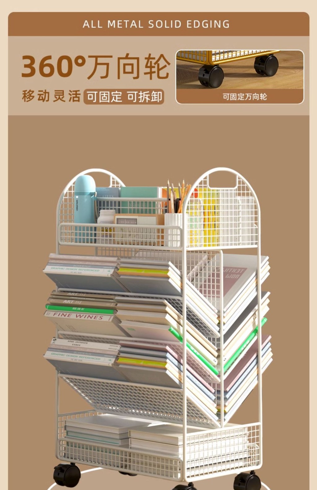 Bookshelf Student Desk Storage Book Storage Rack Desk Side Floor ...