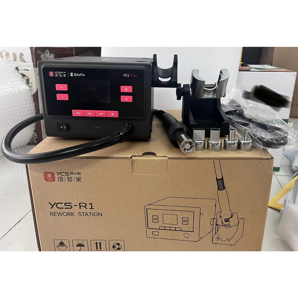 YCS R1 Pro 1000W Intelligent Soldering Station Hot Air Gun with 4 ...
