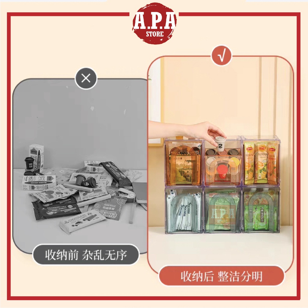 APA Nordic Multifunction Transparent Storage Box Acrylic Display Box ...