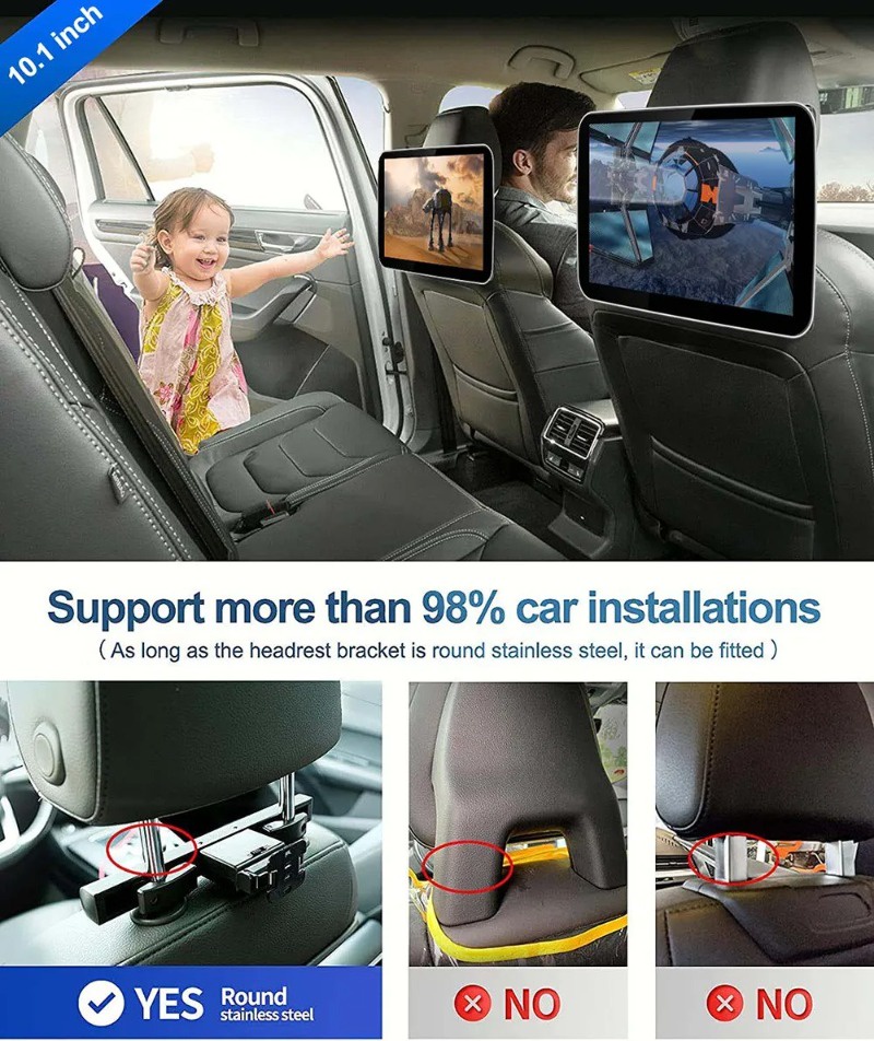 2G RAM +32G ROM 10.1 inch Car Android Headrest Monitor For Car Rear ...