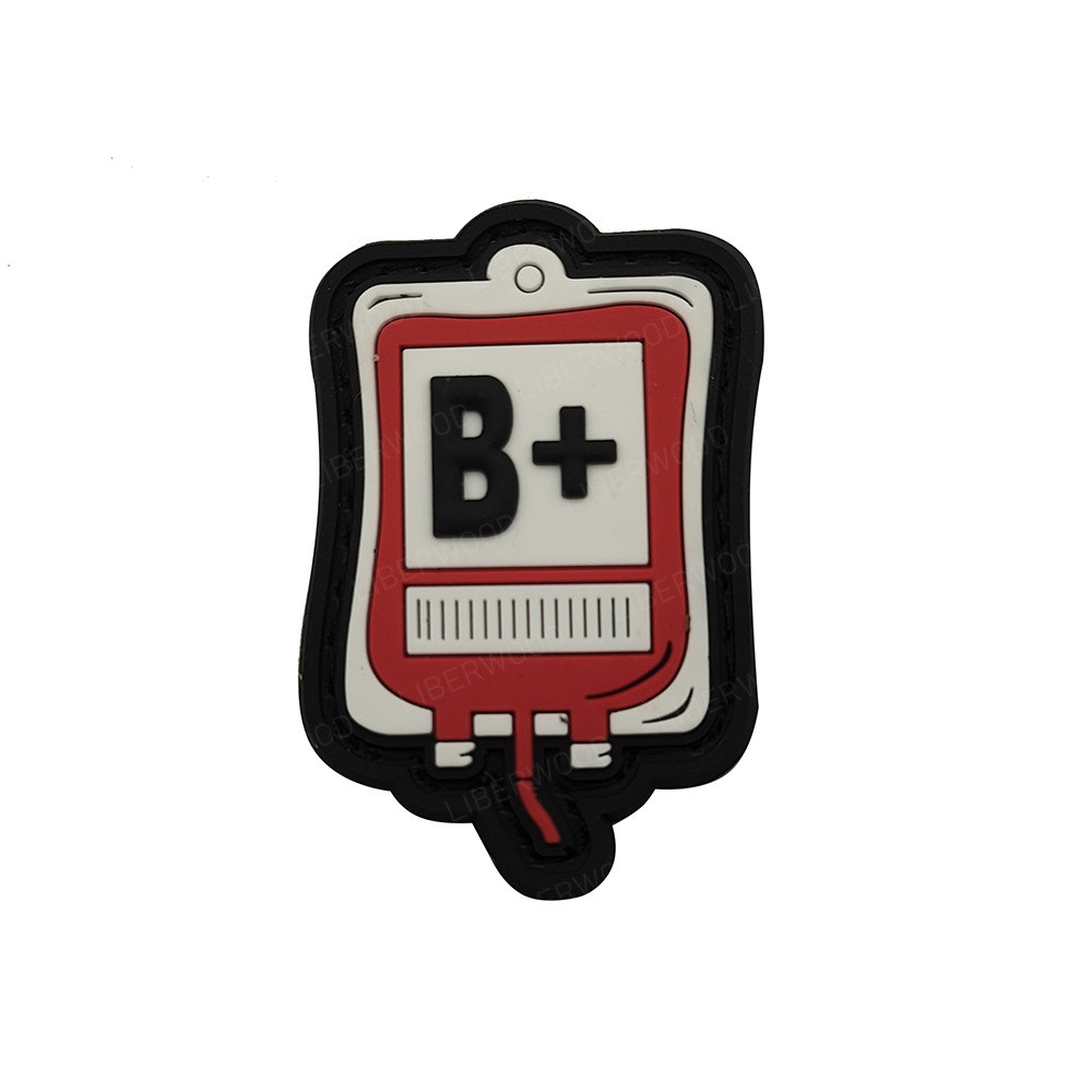 Blood Bag PVC Rubber Blood Type Patch A+ B+ AB+ O+ POS Positive ...
