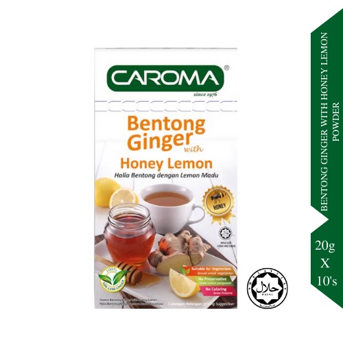 CAROMA BENTONG GINGER WITH HONEY LEMON 20g X 10'S Halal HALIA BENTONG ...