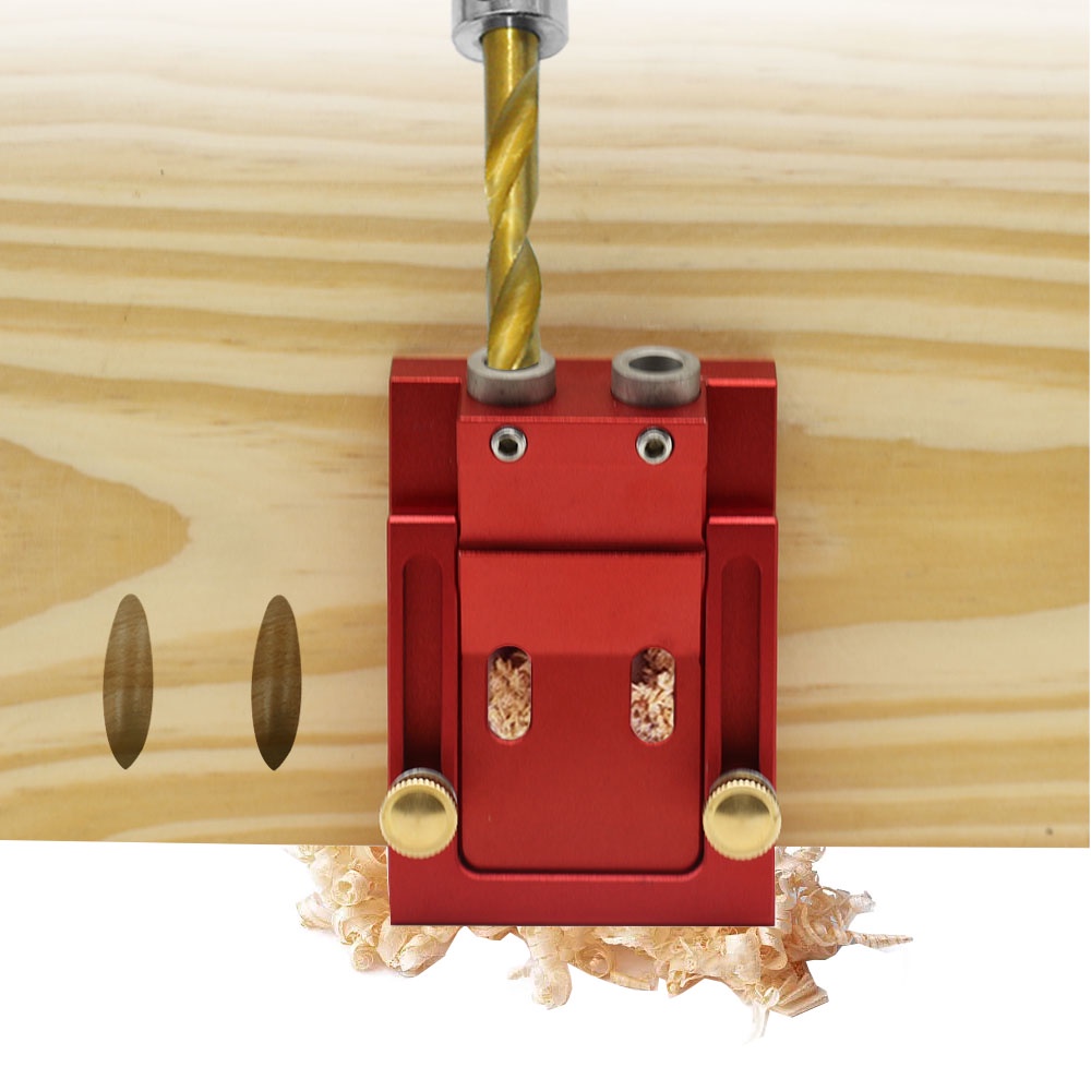Pocket Hole Jig,Two Hole Wood Jig System Kit with Drill Guide and Step