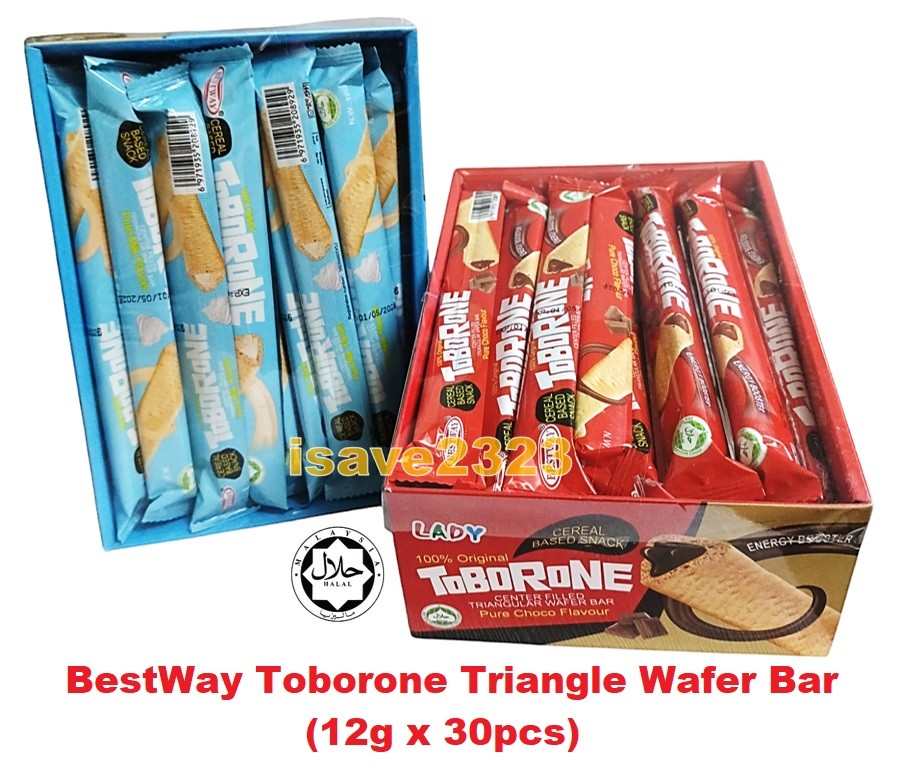 [HALAL] BestWay Toborone Center Filled Triangle Wafer Bar (12g x 30pcs ...