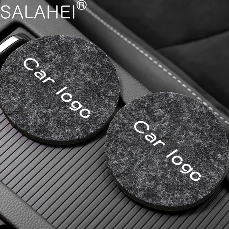 1/2PCS Car Interior Coaster Water Cup Pads Leather Non-Slip Mats For ...