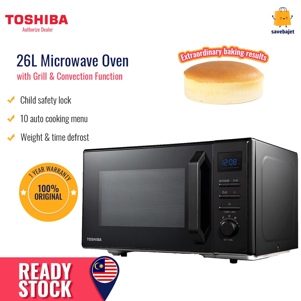 Toshiba 26L Microwave Oven with Grill & Convection Function MW2AC26TF