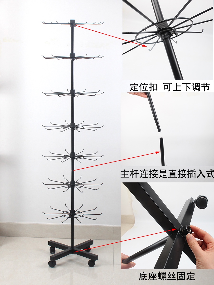 Multi-Layer Wheeled Rotating Display Rack Socks, Scarves, Gloves ...