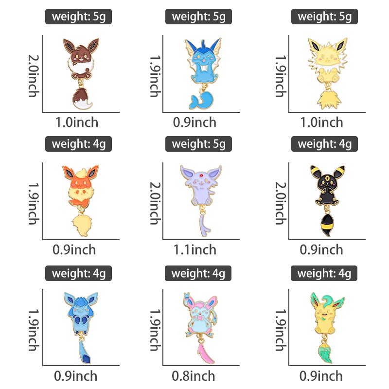 Anime Elf Enamel Pin Brooches Kawaii Cartoon Turtle Fox Pikachu Brooch ...